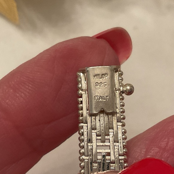 MILOR, ITALY 925 STERLING SILVER RICCO TWO-TONE GOLD/SILVER 8” BRACELET 22 GRAMS - Picture 8 of 16